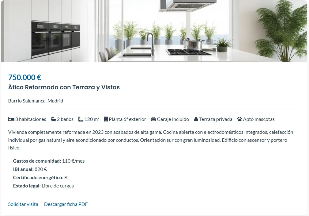 Guía visual sobre optimización de fichas inmobiliarias