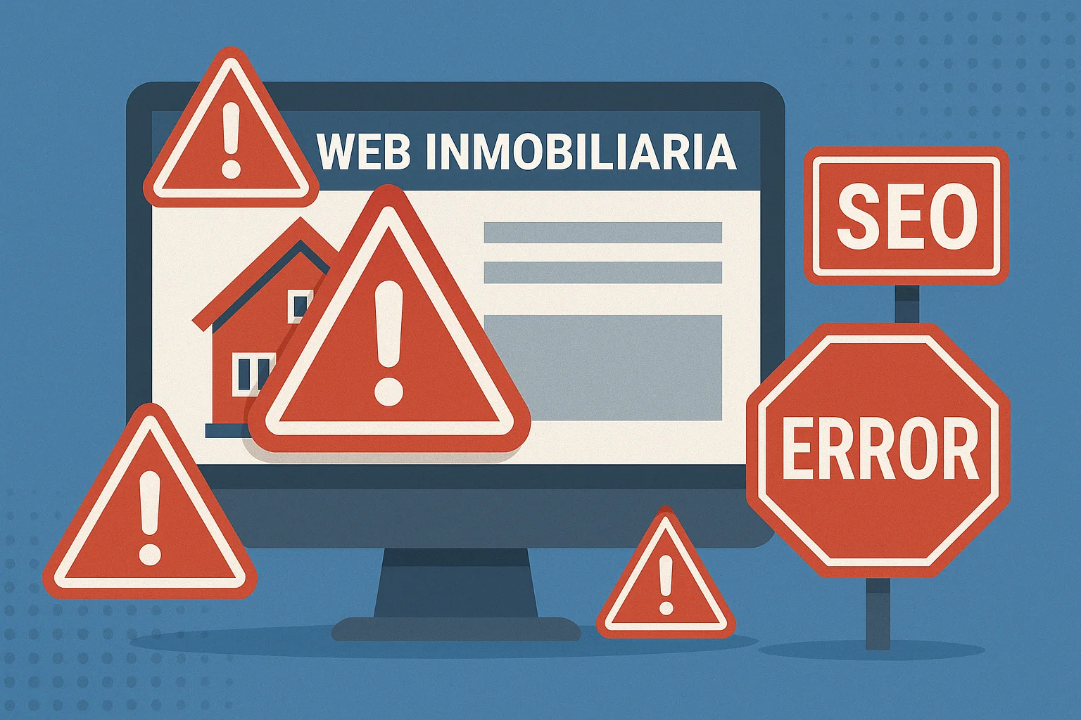 Web inmobiliaria con señales de error SEO