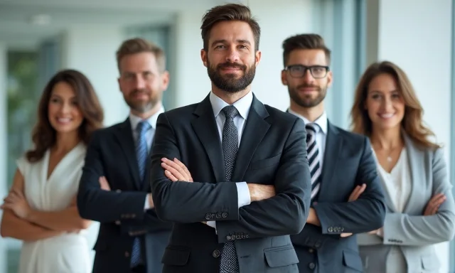 Ejemplo de foto profesional de equipo en negocio