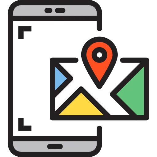 Icono de teléfono y mapa